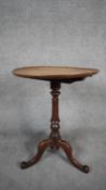A Georgian style mahogany occasional table on carved tripod cabriole supports. H.73 W.52 D.53