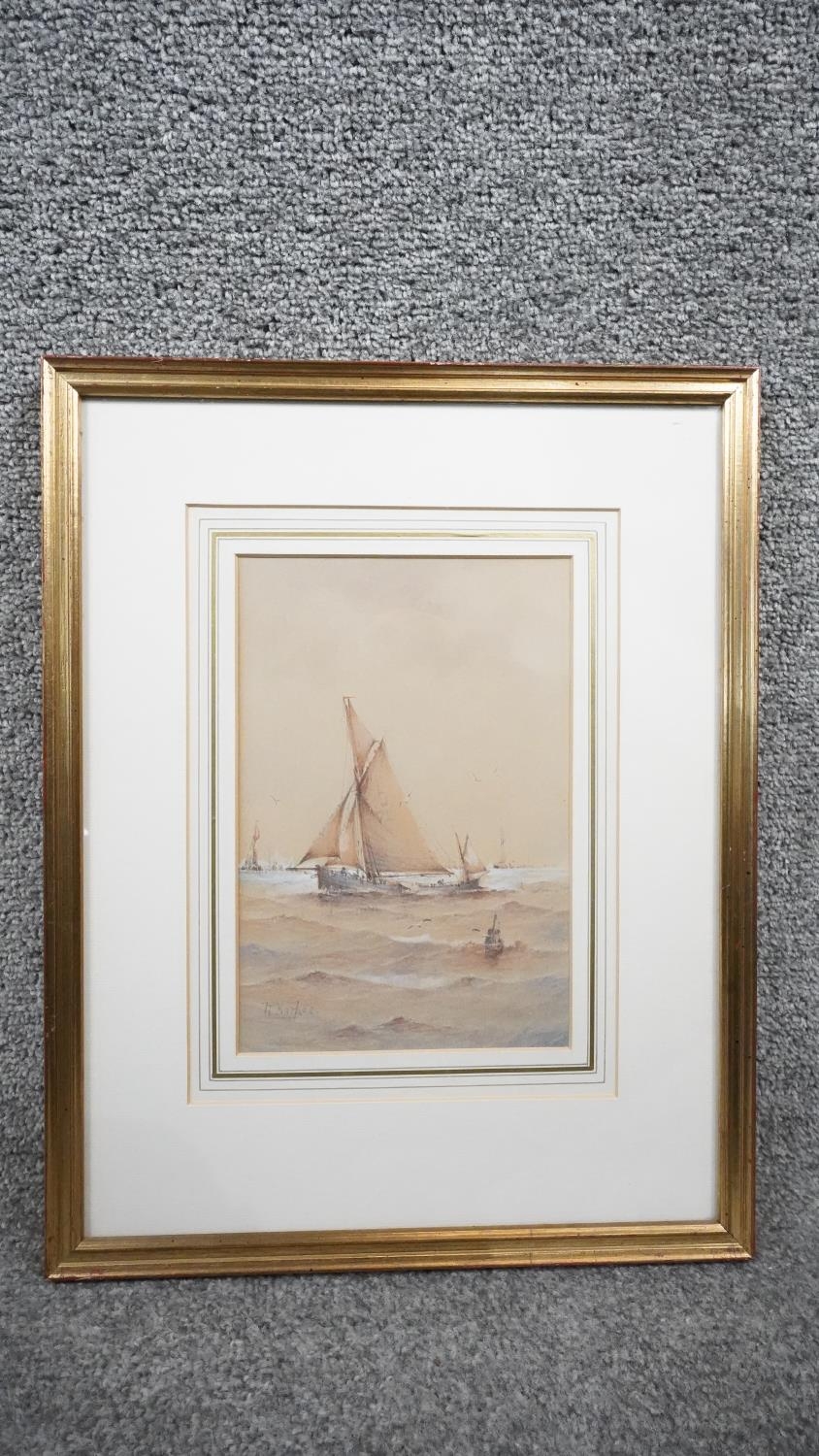 Richmond Markes - A framed and glazed watercolour of a sailing boat. Signed by artist. H.41 W.31