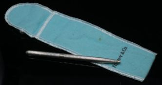 A silver Tiffany & Co ballpoint pen with engraved detailing. Engraved Tiffany & Co, Germany, 925,