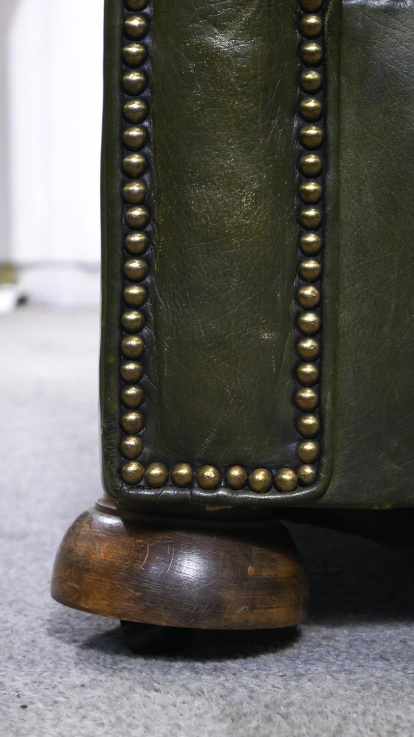 A Chesterfield sofa in leather buttoned upholstery to the seat and back. H.75 W.200 D.90cm - Image 3 of 5