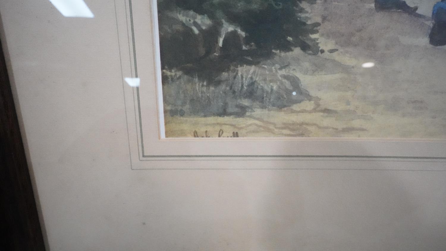 John Gully (1819 - 1888) A framed and glazed print of a watercolour, beach landscape. H.53 W.75 - Image 4 of 5