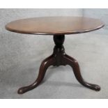 A Georgian mahogany occasional table on tripod cabriole supports. H.45