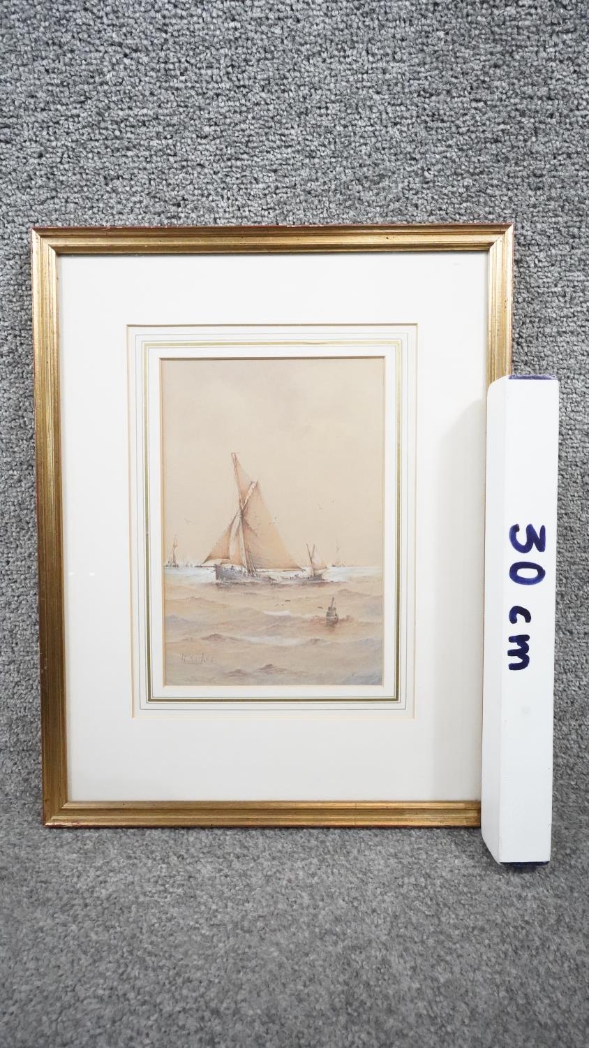 Richmond Markes - A framed and glazed watercolour of a sailing boat. Signed by artist. H.41 W.31 - Image 7 of 7