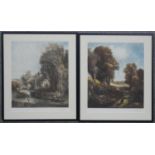 Two framed and glazed early 20th century signed coloured mezzotints by C Fitzgerald. One of the