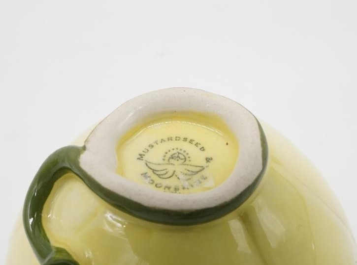 A Mustardseed and Moonshine hand painted porcelain buttercup design five person tea set, with milk - Image 11 of 11