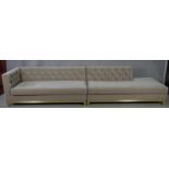 A Bespoke Sofa Company two part sofa in buttoned upholstery. H.75 W.362 D.85cm