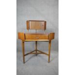 A 1960's vintage Wrighton corner desk with maker's stamp to the inside. H.108 W.91 D.65cm