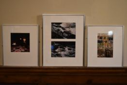 Three framed photographs