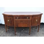 A Georgian mahogany and satinwood inlaid sideboard.