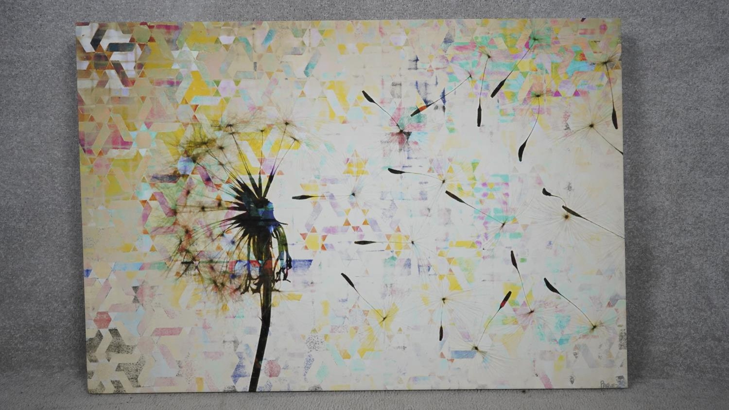 Pavez Taj, a signed canvas print of a dandelion clock, signed by artist. Accompanied by - Image 2 of 6