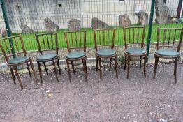 A set of six bentwood cafe style dining chairs.