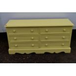 A Victorian style painted chest of six drawers.