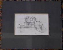 Abstract mounted pencil study, signed and dated. H.21 W.26cm