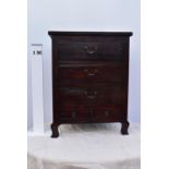 An Eastern hardwood chest of drawers.