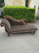 A 19th Century mahogany chaise long