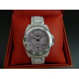 Rotary white ceramique CEWBS/07 quartz, date adjust wristwatch with box and papers. 45 mm wide