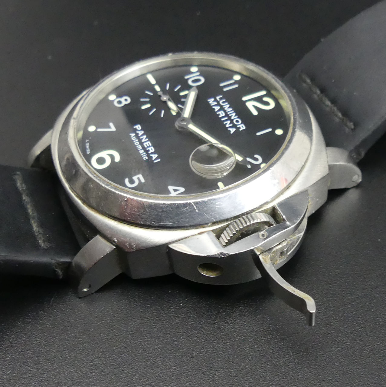 Panerai Luminor Marina automatic stainless steel wristwatch, with a leather strap and Panerai - Image 3 of 5