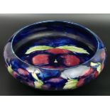 Moorcroft art pottery Pansy design bowl, circa 1930. 22 x 8 cm. UK Postage £20.