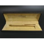 ST. Dupont boxed gold plated ball point pen. 13.5 cm long. UK Postage £12.