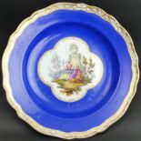 Meissen 19th century, hand painted porcelain cabinet plate. 23.5 cm in diameter. UK Postage £15.