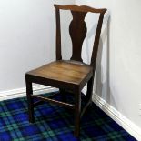 Georgian oak country dining chair. 49 cm wide. Collection only.