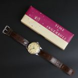 Vintage Ingersoll gents manual wind watch, complete with box and purchase receipt, dated 1-11-