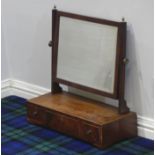 Georgian mahogany tilting mirror over three drawers. 56 cm high x 54 cm wide. Collection only.