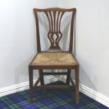 Georgian Hepplewhite style rush seated country dining chair. 96 cm high x 52 cm wide. Collection