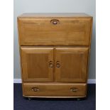 Ercol elm Windsor cupboard and drawer unit. 110 x 82.5 x 45 cm. Collection only.