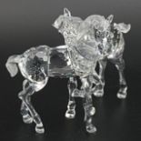 Retired Swarovski Austrian crystal foals/horses playing 627637. 9cm high. Boxed with cert. UK