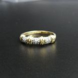 9 carat yellow and white gold bombe style diamond ring, size Q. Top 5 mm wide band 2 mm. 2.7