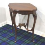 Edwardian mahogany quatrefoil form mahogany side table. 69 x 55 cm. Collection only.