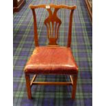 A George III country dining chair with an over-stuffed seat. 52 cm wide. Collection only.