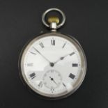 Early 20th century, silver open face pocket watch, Swiss movement and case. 70 x 48 mm. UK