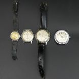 Four vintage wristwatches, Timex, Pierce, Acma and Elco. UK Postage £12.