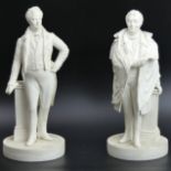 Two bisque porcelain political figures, probably Minton and dating from circa 1835. 28 cm high. UK