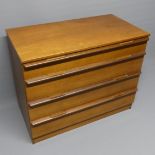 Retro Avalon teak chest of four drawers. Collection only.