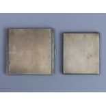 Silver cigarette case Birmingham 1925 and a similar one Birmingham 1941. Largest 9.3 x 8.7 cm. 221