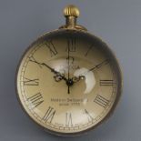 Glass and brass manual wind ball desk watch. UK Postage £15.