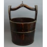 Old wooden well bucket, ideal as a garden planter. 54 cm high x 36 cm wide. UK Postage £30.