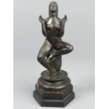 Finely modelled early 20th century bronze nude figure, indistinctly signed. 28 cm high. UK