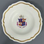 Spode English armorial hand painted porcelain soup plate, circa 1830. 25 cm in diameter. UK