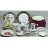 Art Deco china trio's, Rosenthal, Royal Worcester and other plates cups and saucers. Collection
