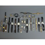 30 gents and ladies watches, including automatic movement, Timex and Tissot examples. UK Postage £
