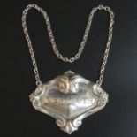 Vintage Topazio silver Vermouth decanter label, 48 mm wide. 12 grams. UK Postage £12.