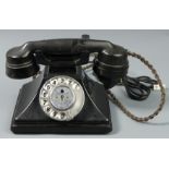 Art Deco black Bakelite telephone 37/234. UK Postage £20.