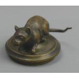 Finely modelled bronze figure of a rat. 45 mm long. UK Postage £12.