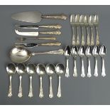 Various silver handled and silver plated cutlery. UK Postage £15.