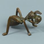 A good 20th century bronze figure of an ant eating a berry. 4.5 cm long x 2.5 cm high. UK Postage £