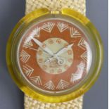 Swatch 'Leaf' pop watch in the original box. UK Postage £15.
